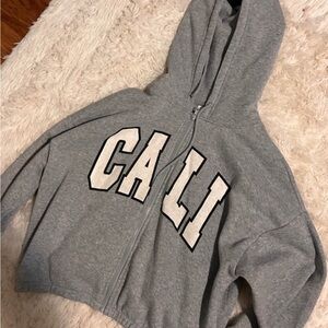 Gray CALI Hoodie cropped women’s size large